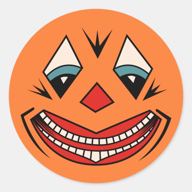1920s Halloween Face Design Classic Round Sticker (Front)