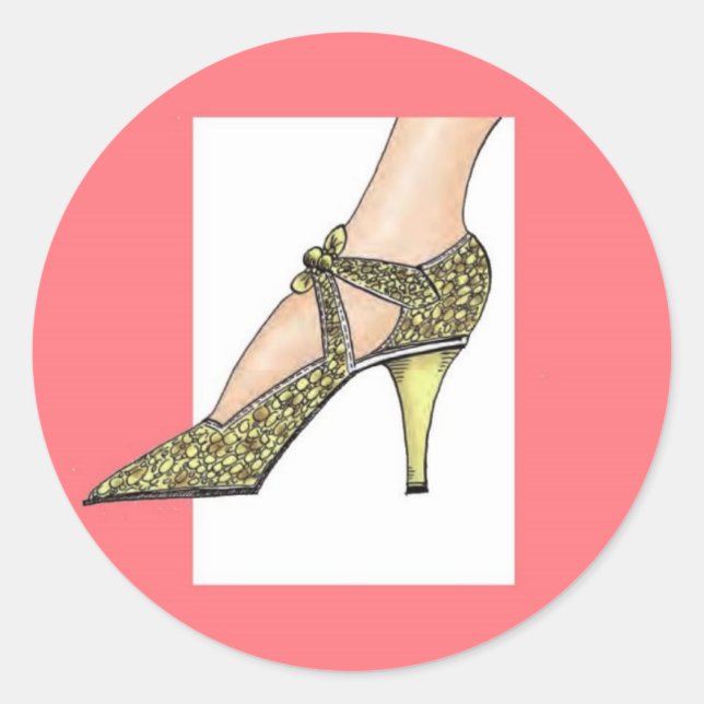 1920s High Heeled Shoe Classic Round Sticker (Front)