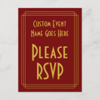 1920s Inspired Style "Please RSVP" Postcard