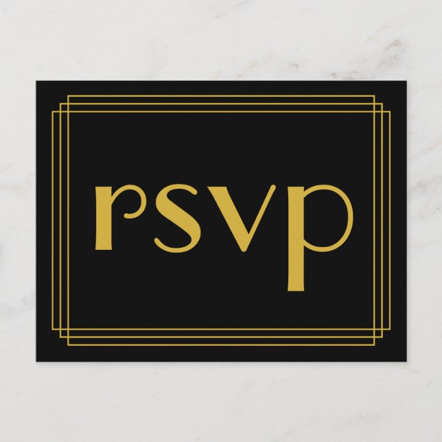 1920s Inspired Style "rsvp" Postcard (Front)