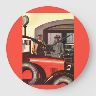 1920s Kelly Springfields tire ad - another one Large Clock