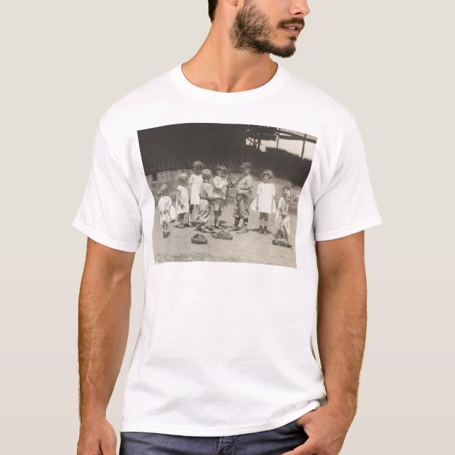 1920's Kids Playing on League Baseball Field T-Shirt (Front)