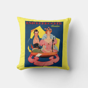 1920s Knickerbocker Theatre playbill cover Cushion