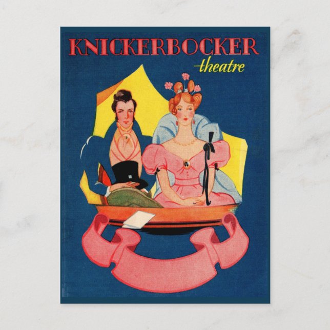 1920s Knickerbocker Theatre playbill cover Postcard (Front)