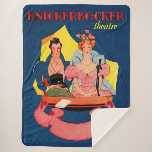1920s Knickerbocker Theatre playbill cover print Sherpa Blanket (Front)