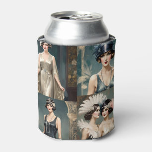 1920s Ladies Fashion Photo Collage, Can Cooler