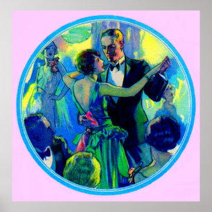 1920s lady and gentleman on the dance floor poster