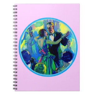 1920s lady and gentleman on the dance floor spiral notebook