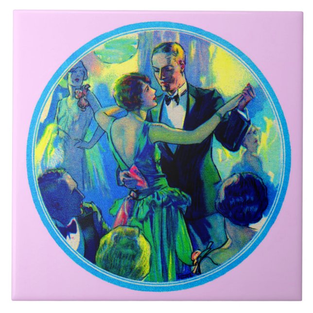 1920s lady and gentleman on the dance floor tile (Front)