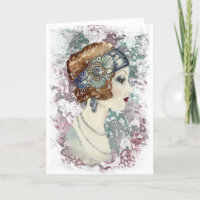 1920's lady greeting card