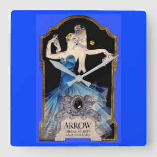 1920s Leyendecker Arrow shirt ad no. 1 Square Wall Clock