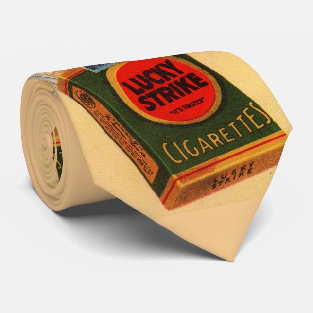 1920s Lucky Strikes ad print Tie (Rolled)