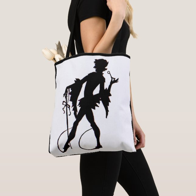 1920s magician silhouette tote bag (Close Up)