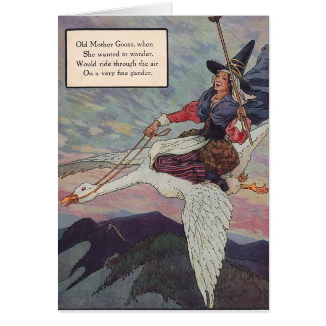 1920s Mother Goose riding her giant goose (Front)