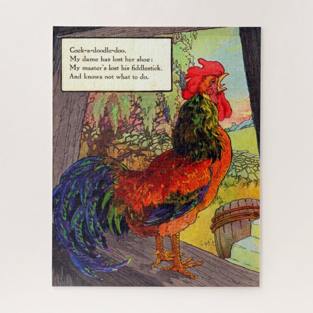 1920s Mother Goose - rooster Jigsaw Puzzle (Vertical)