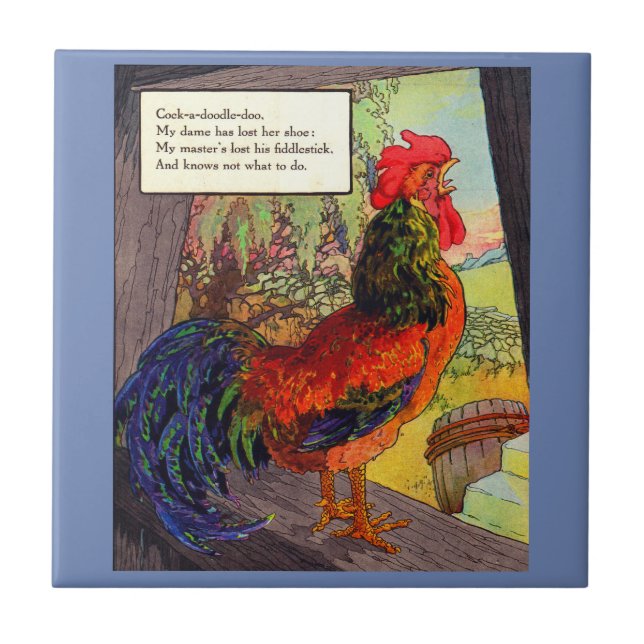 1920s Mother Goose - rooster Tile (Front)