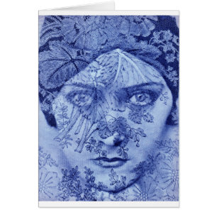1920s movie star Gloria Swanson in blue