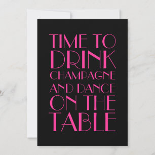 1920's New Year's Eve Party Invitation in Fuchsia