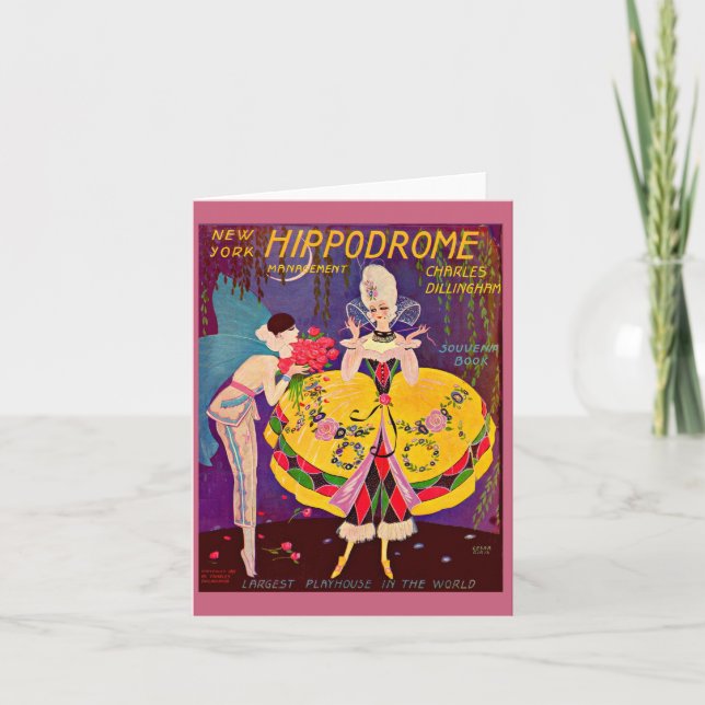 1920s New York Hippodrome program cover Note Card (Front)