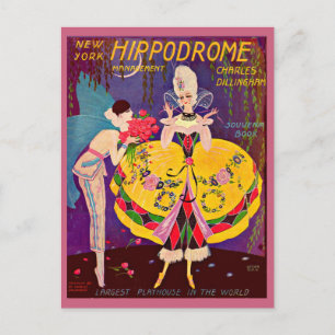 1920s New York Hippodrome program cover Postcard