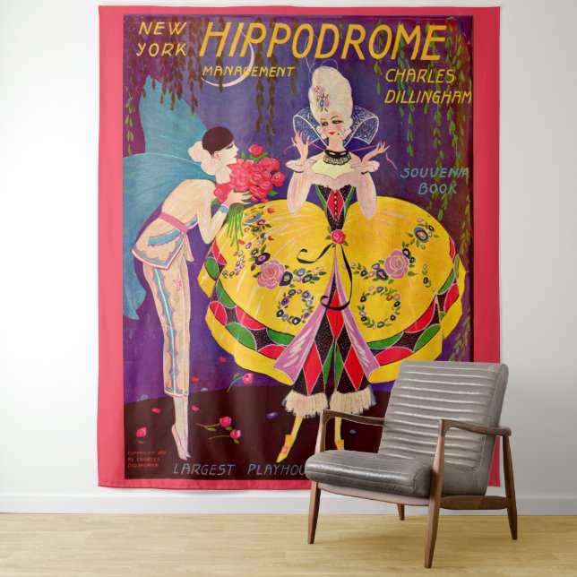 1920s New York Hippodrome program cover print Tapestry (In Situ)