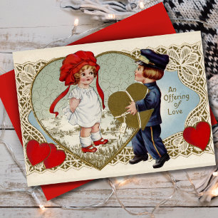 1920s Offering of Love Vintage Custom Valentine Holiday Card