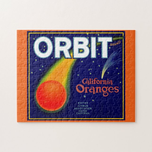 1920s Orbit Oranges fruit crate label Jigsaw Puzzle (Horizontal)