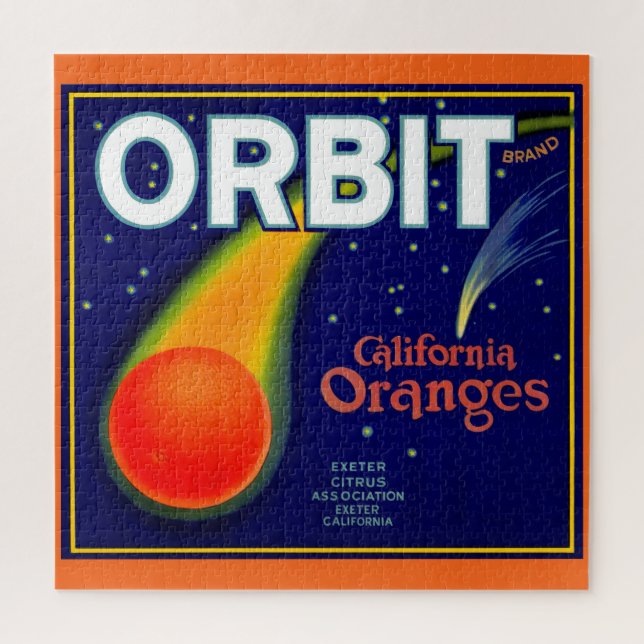 1920s Orbit Oranges fruit crate label Jigsaw Puzzle (Vertical)
