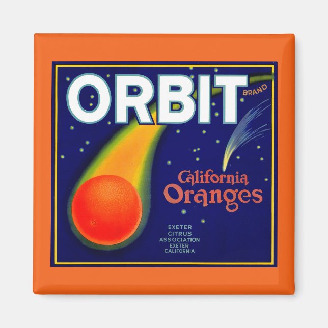 1920s Orbit Oranges fruit crate label Magnet (Front)
