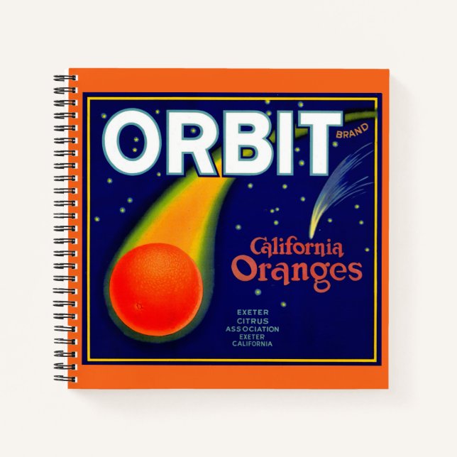 1920s Orbit Oranges fruit crate label Notebook (Front)