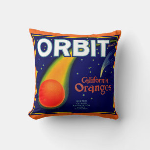 1920s Orbit Oranges fruit crate label print Cushion
