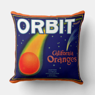 1920s Orbit Oranges fruit crate label print Cushion