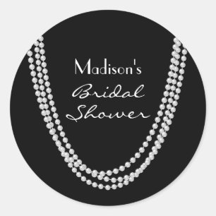 1920's Pearl Bridal Shower Classic Round Sticker