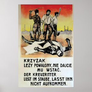 1920s Polish Anti-German Poster The crusader is
