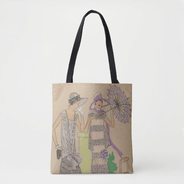 1920s Rain Or Shine Fashion Plates Tote Bag (Front)