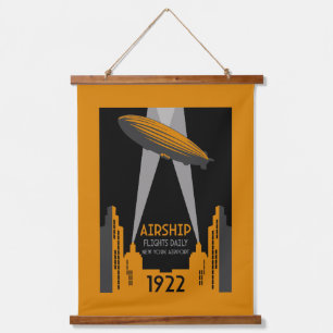 1920's Retro Airship Travel Hanging Tapestry