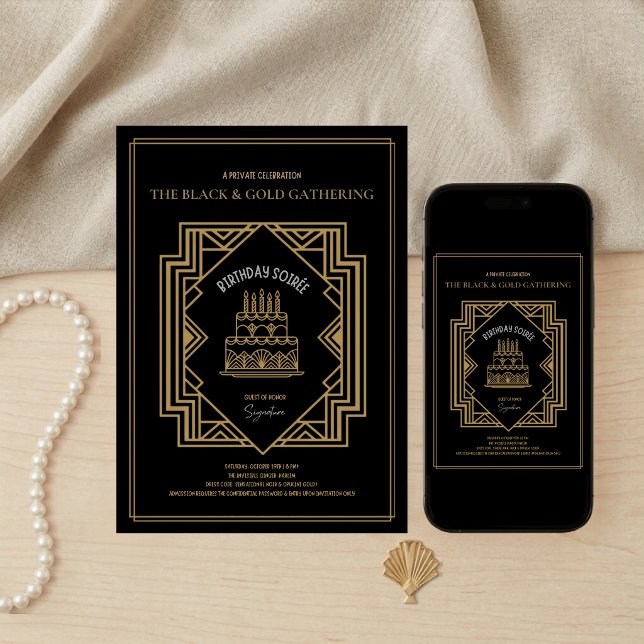 1920s Roaring Twenties Birthday Soirée Invitation (Creator Uploaded)