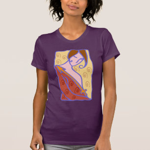 1920s Sagittarius Woman in orange T-Shirt