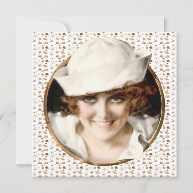 1920s Sailor Girl Beach Party Invitation (Front)