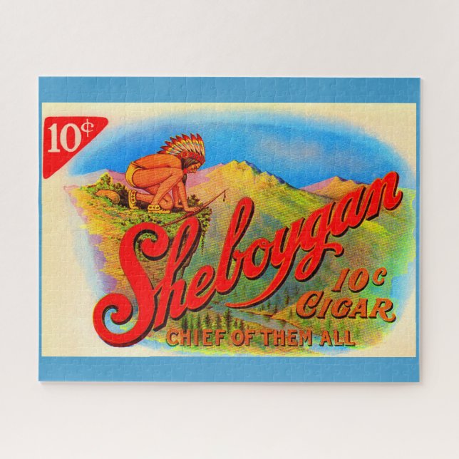 1920s Sheboygan cigar label Jigsaw Puzzle (Horizontal)