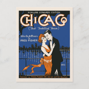 1920s style dancing couple, Chicago music Postcard