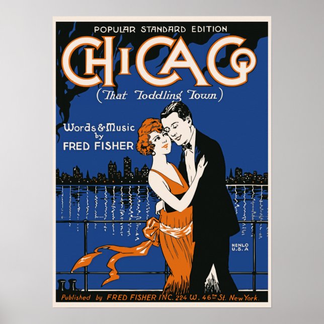 1920s style dancing couple, Chicago music Poster (Front)