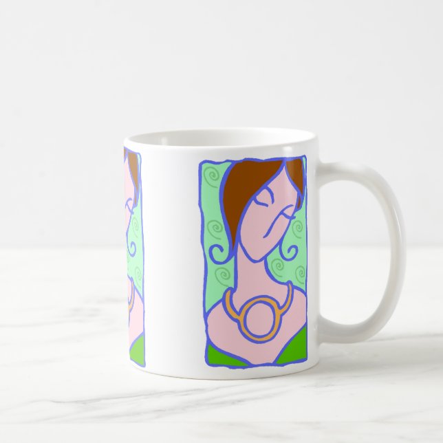 1920s Taurus Woman with symbol green Coffee Mug (Right)