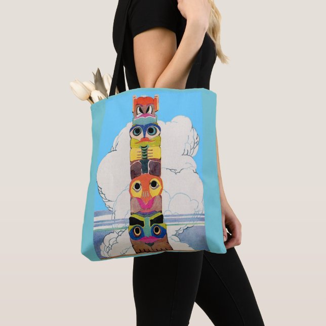 1920s totem pole tote bag (Close Up)