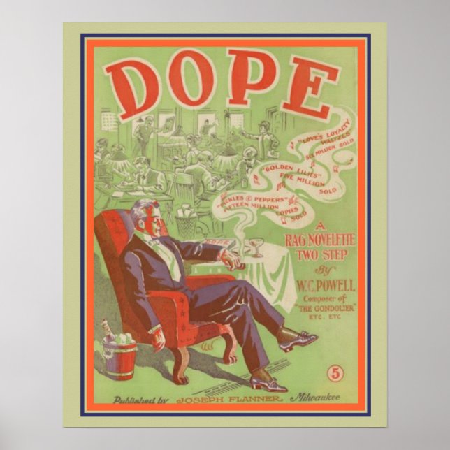 1920's Two Step "Dope" Sheet Music Cover -16x20 Poster (Front)