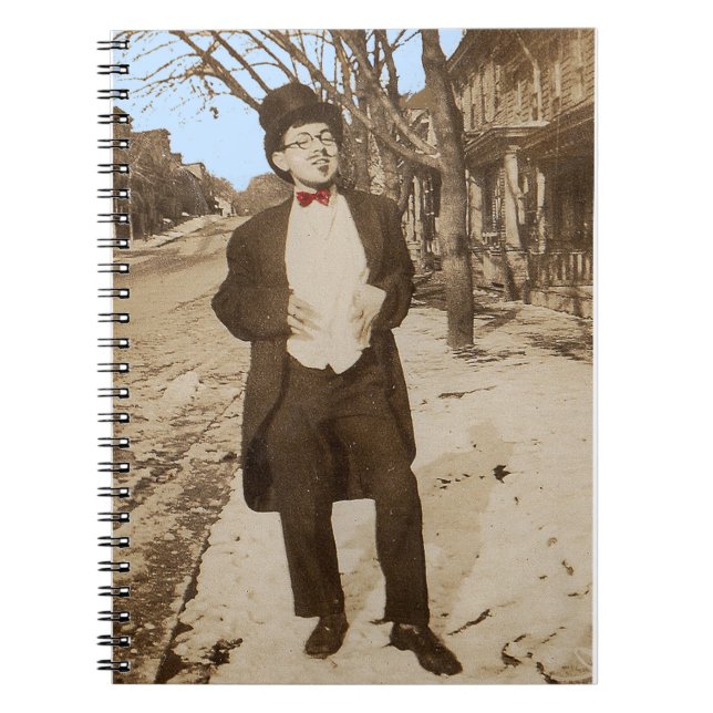 1920s vernacular photo classy young man spiral notebook (Front)