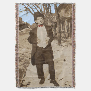 1920s vernacular photo classy young man throw blanket