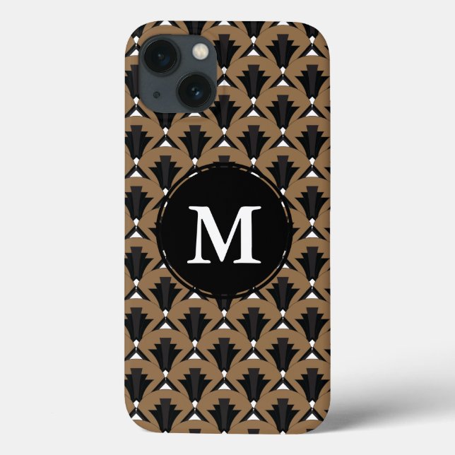 1920s Vintage Art Deco Black & Bronze Fans Case-Mate iPhone Case (Back)