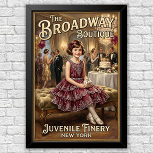 1920s Vintage Children’s Fashion Advertising Poster