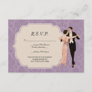 1920's Vintage Dancing Couple R.S.V.P. Card